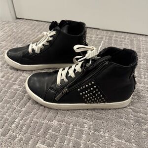 Black Kids Sneakers with Studded Detail